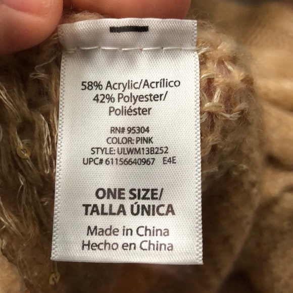 Infinity scarf- tan with sequins - Picture 3 of 3